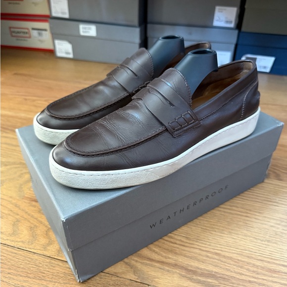 Aquatalia Men’s Giuliano Brown Leather Loafers - Picture 1 of 3
